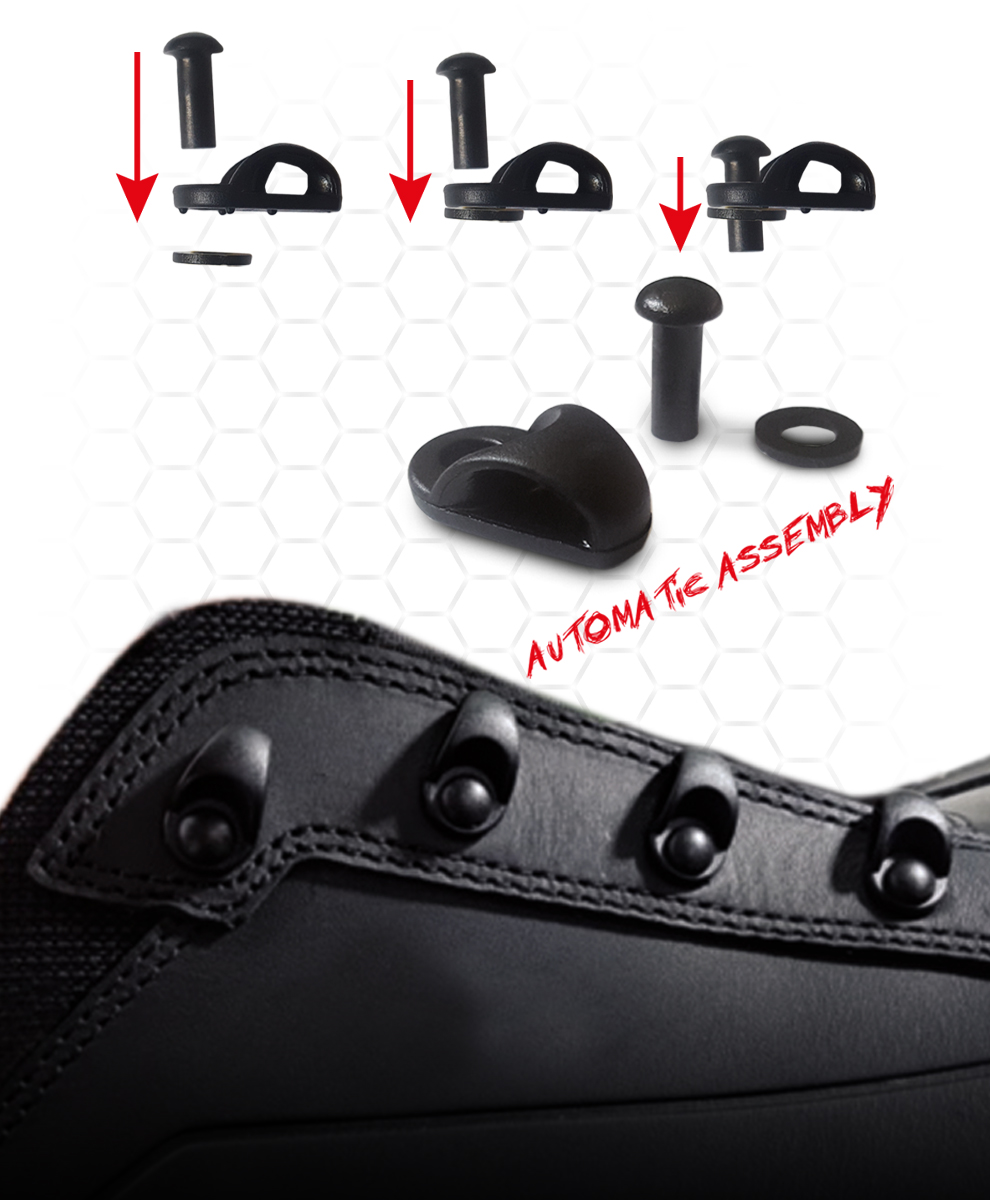 safety automatic assembly plastic hook as self piercing for upper for safety shoes